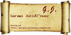 Garami Juliánusz névjegykártya